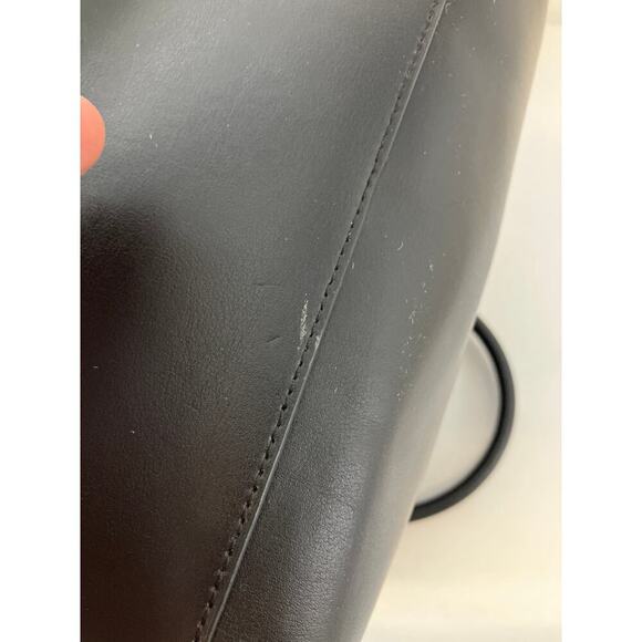 COACH F57630 BLACK SMOOTH LEATHER PURPLE FLORAL HANDBAG - Picture 8 of 16